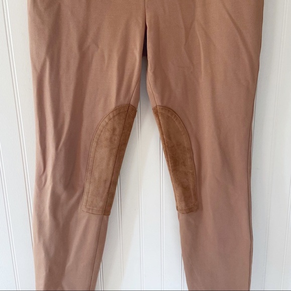 Talbots Tan Skinny Ankle Pants With Faux Suede Patch Size 8 - Picture 5 of 8